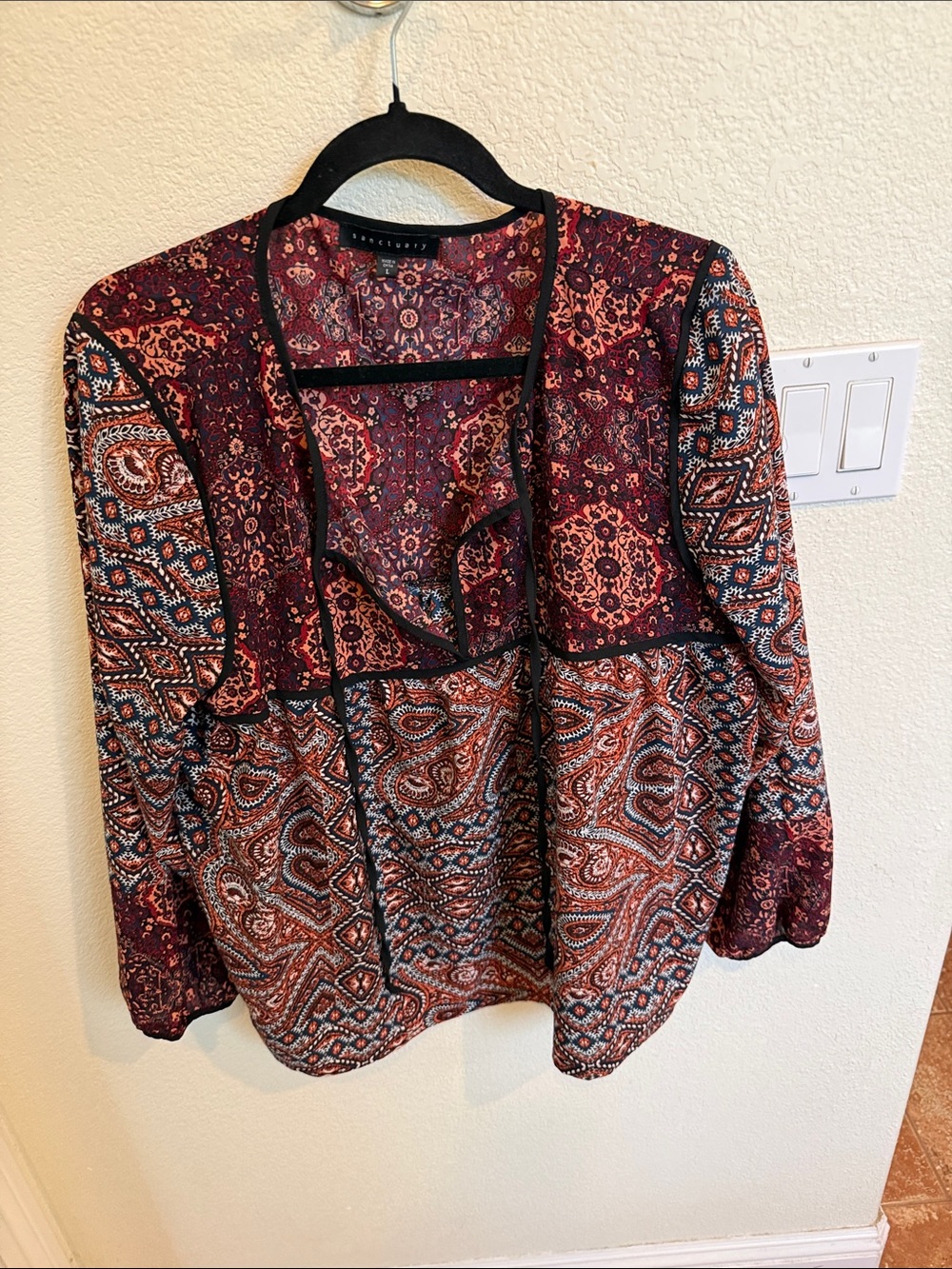 Sanctuary Burgundy Multi Paisley Peasant Tunic